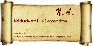 Nádudvari Alexandra névjegykártya