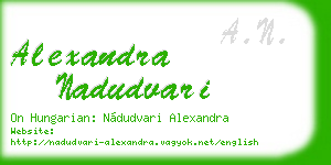 alexandra nadudvari business card